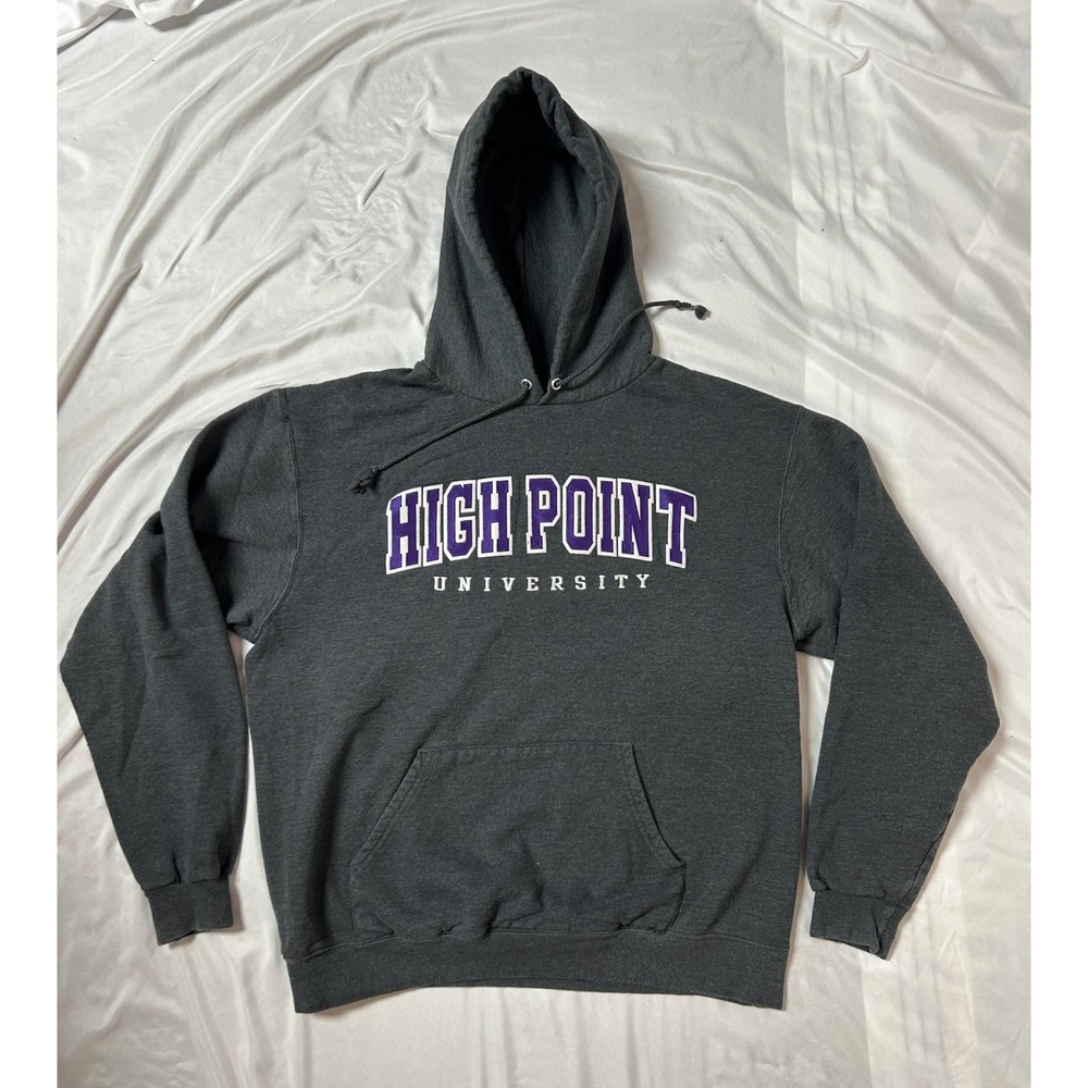 Champion Eco Fleece High Point University Hoodie Mens Large Gray Sweatshirt